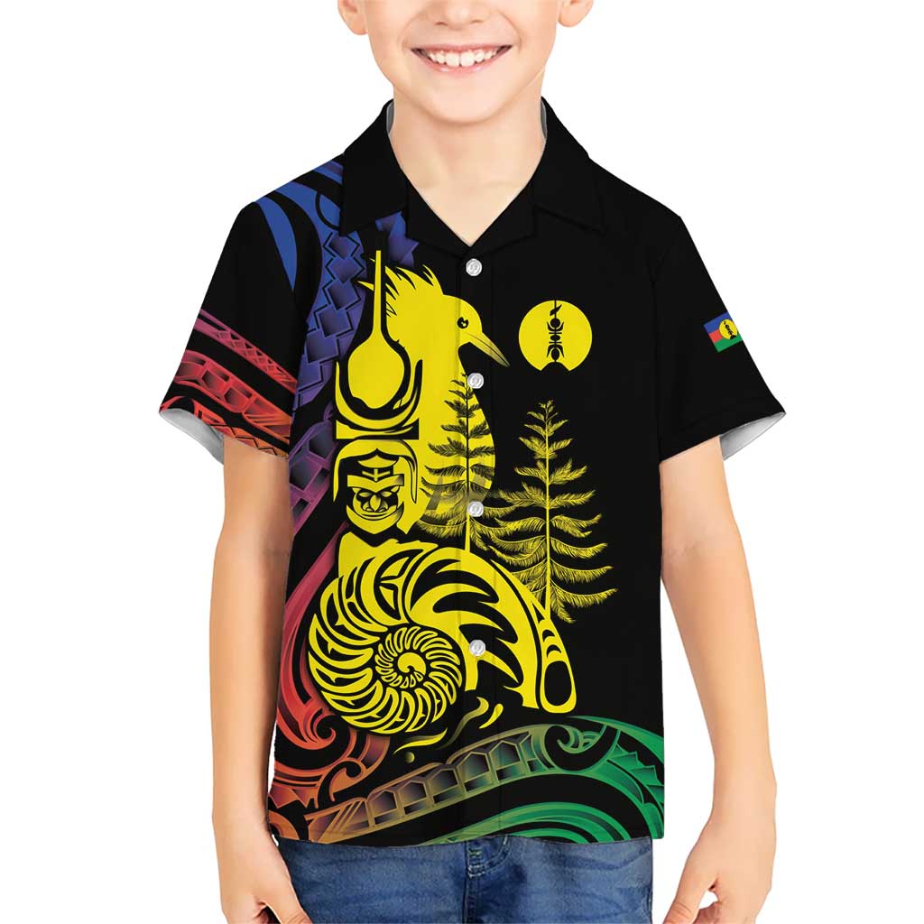 New Caledonia Kanaky Hawaiian Shirt Stylized Fleche Faitiere With Kagu Bird LT7 - Polynesian Pride