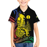 New Caledonia Kanaky Hawaiian Shirt Stylized Fleche Faitiere With Kagu Bird LT7 - Polynesian Pride