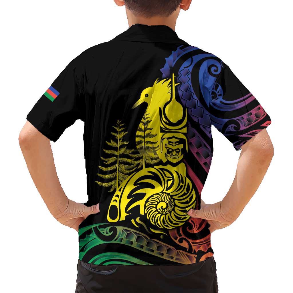 New Caledonia Kanaky Hawaiian Shirt Stylized Fleche Faitiere With Kagu Bird LT7 - Polynesian Pride