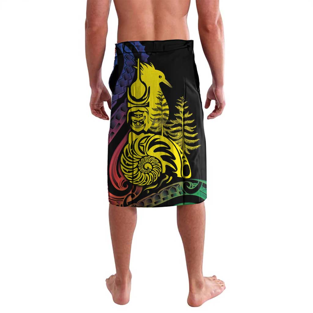 New Caledonia Kanaky Lavalava Stylized Fleche Faitiere With Kagu Bird LT7 - Polynesian Pride