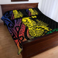 New Caledonia Kanaky Quilt Bed Set Stylized Fleche Faitiere With Kagu Bird LT7 - Polynesian Pride