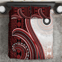 Bula Fiji Vintage Tapa Bedding Set Kaivity Masi Wave Motifs - Red LT7 Red - Polynesian Pride