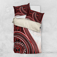 Bula Fiji Vintage Tapa Bedding Set Kaivity Masi Wave Motifs - Red LT7 US Twin 172cm x 218cm Red - Polynesian Pride
