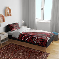 Bula Fiji Vintage Tapa Bedding Set Kaivity Masi Wave Motifs - Red LT7 - Polynesian Pride