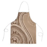 Bula Fiji Vintage Tapa Apron Kaivity Masi Wave Motifs - Mocha LT7 Beige - Polynesian Pride