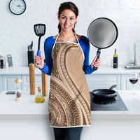 Bula Fiji Vintage Tapa Apron Kaivity Masi Wave Motifs - Mocha LT7 - Polynesian Pride