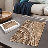 Bula Fiji Vintage Tapa Puzzle Kaivity Masi Wave Motifs - Mocha LT7 - Polynesian Pride