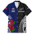 Personalised New Zealand Vs Samoa Rugby Family Matching Long Sleeve Bodycon Dress and Hawaiian Shirt Go Champions LT7 Dad's Shirt - Short Sleeve Black Blue - Polynesian Pride