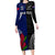 Personalised New Zealand Vs Samoa Rugby Family Matching Long Sleeve Bodycon Dress and Hawaiian Shirt Go Champions LT7 Mom's Dress Black Blue - Polynesian Pride