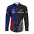 Personalised New Zealand Vs Samoa Rugby Long Sleeve Button Shirt Go Champions LT7 Unisex Black Blue - Polynesian Pride