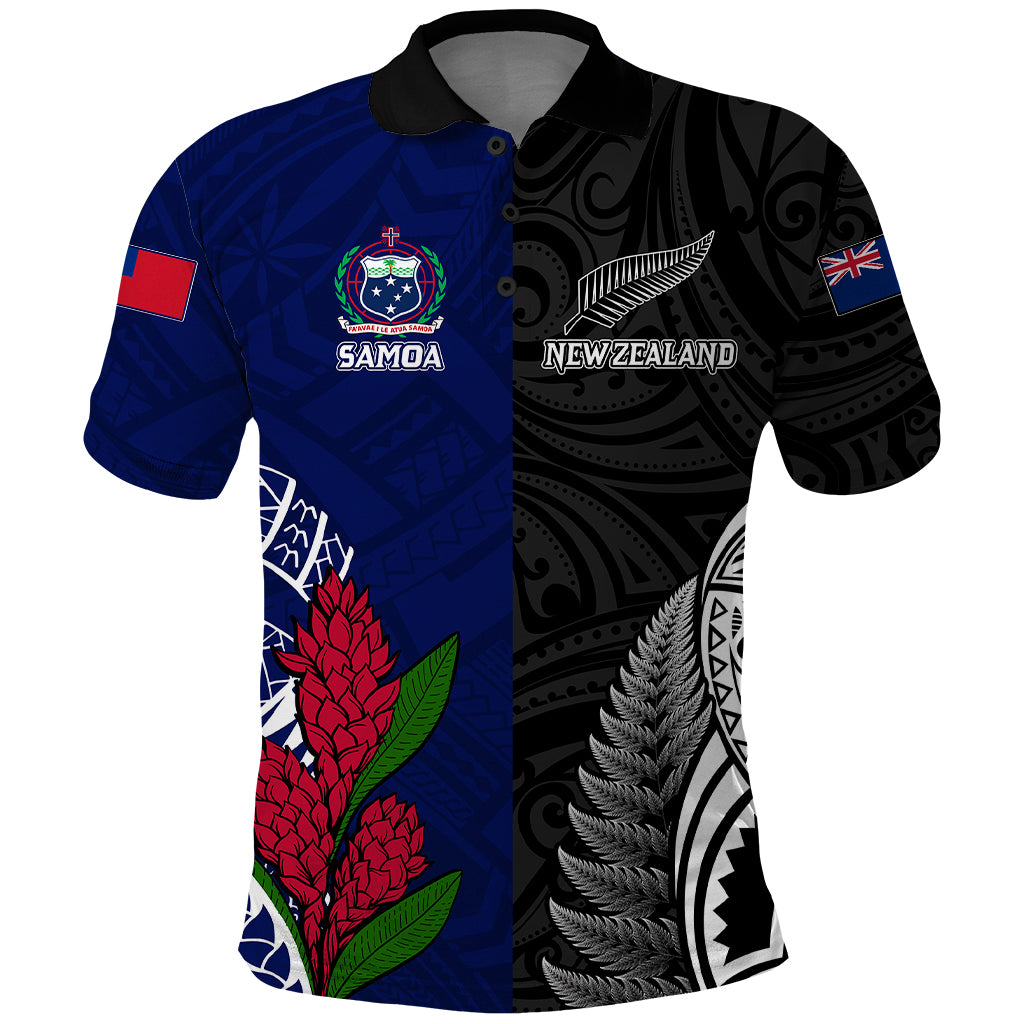 Personalised New Zealand Vs Samoa Rugby Polo Shirt Go Champions LT7