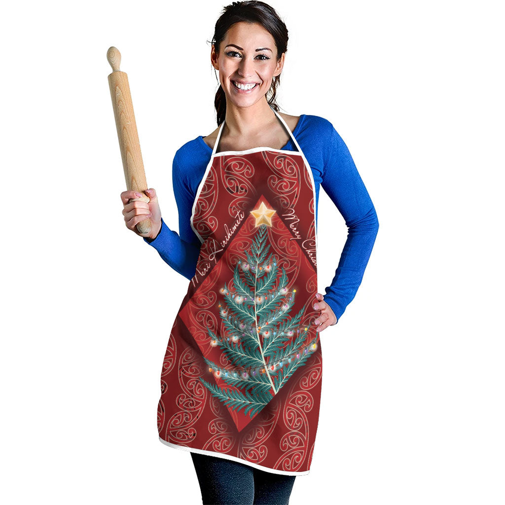 Aotearoa Maori Mangopare Meri Kirihimete Apron Christmas Fern LT7 - Polynesian Pride