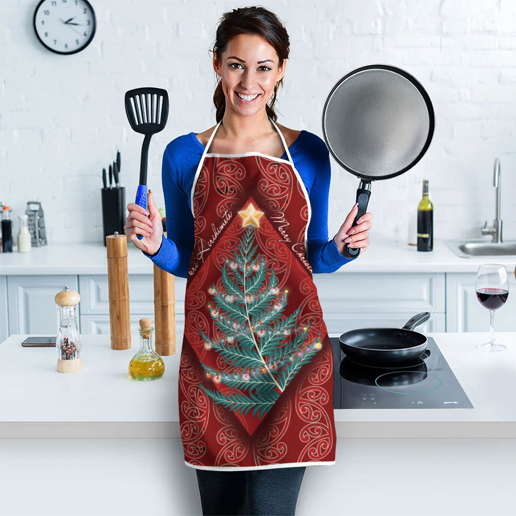 Aotearoa Maori Mangopare Meri Kirihimete Apron Christmas Fern LT7 - Polynesian Pride