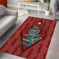 Aotearoa Maori Mangopare Meri Kirihimete Area Rug Christmas Fern LT7 - Polynesian Pride