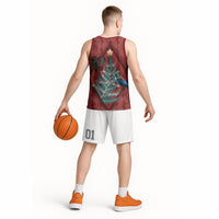 Aotearoa Maori Mangopare Meri Kirihimete Basketball Jersey Christmas Fern LT7 - Polynesian Pride