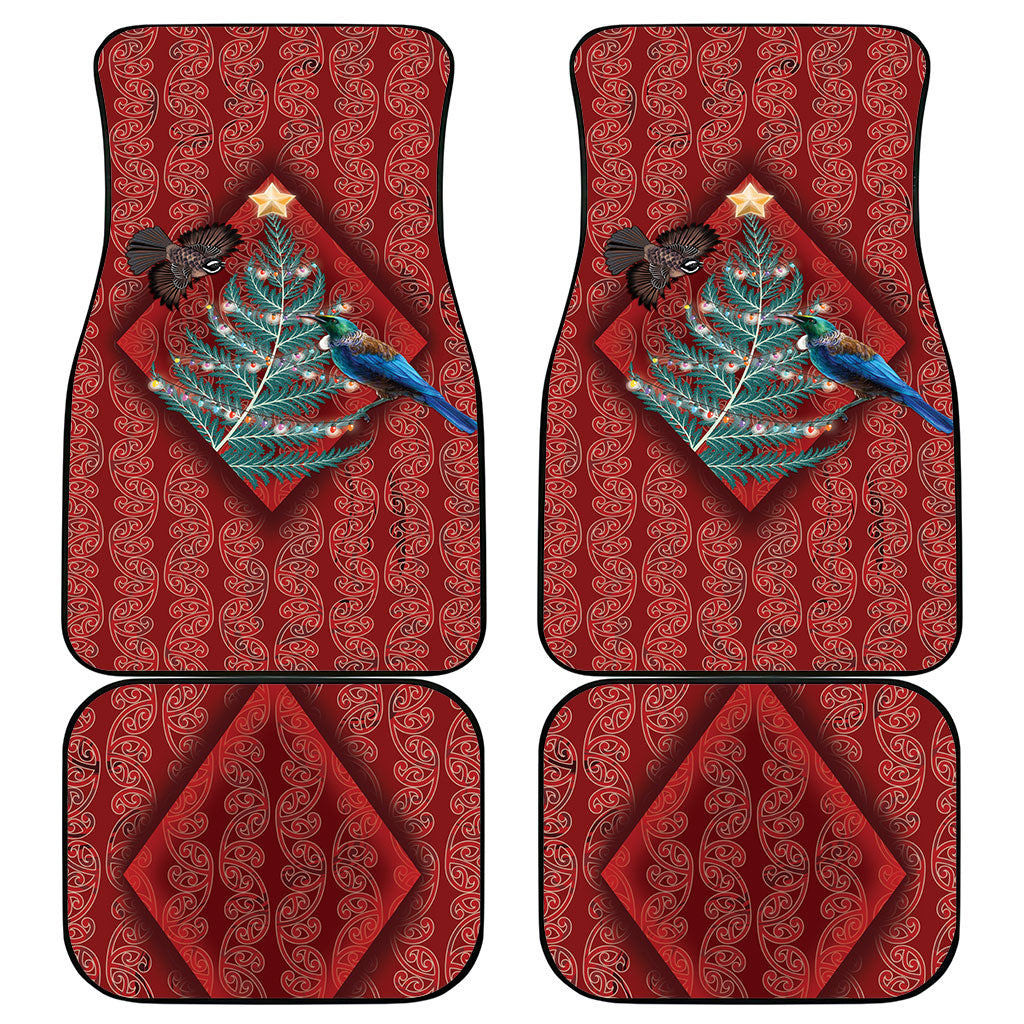 Aotearoa Maori Mangopare Meri Kirihimete Car Mats Christmas Fern LT7 - Polynesian Pride
