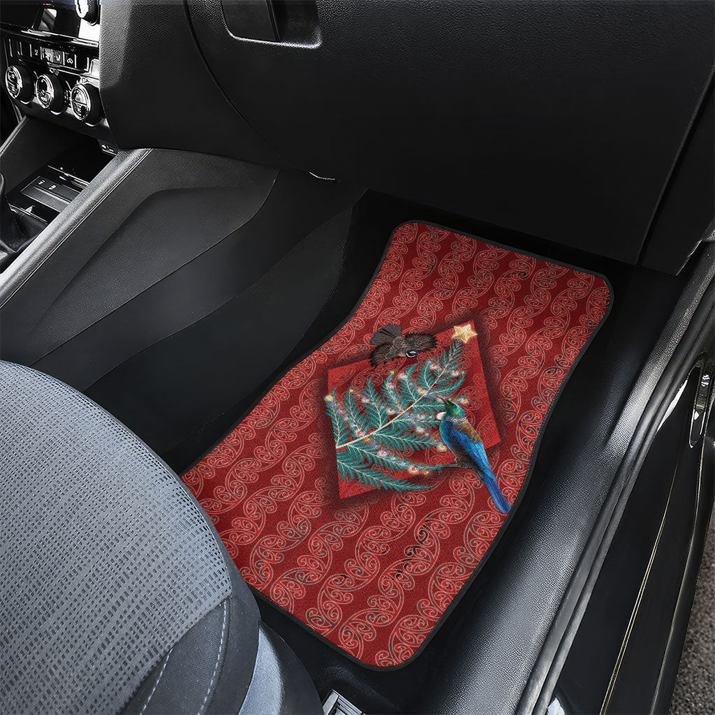 Aotearoa Maori Mangopare Meri Kirihimete Car Mats Christmas Fern LT7 - Polynesian Pride