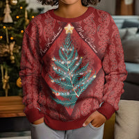 Aotearoa Maori Mangopare Meri Kirihimete Kid Ugly Christmas Sweater Christmas Fern LT7 - Polynesian Pride