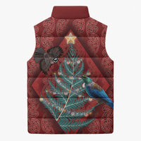 Aotearoa Maori Mangopare Meri Kirihimete Sleeveless Puffer Jacket Christmas Fern LT7 - Polynesian Pride