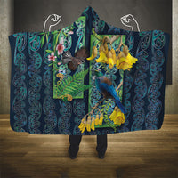 Aotearoa Maori Mangopare Christmas Hooded Blanket Pikawakawa and Tui LT7 - Polynesian Pride