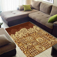 Niue Hiapo Motif Area Rug Tapa Classic LT7 - Polynesian Pride