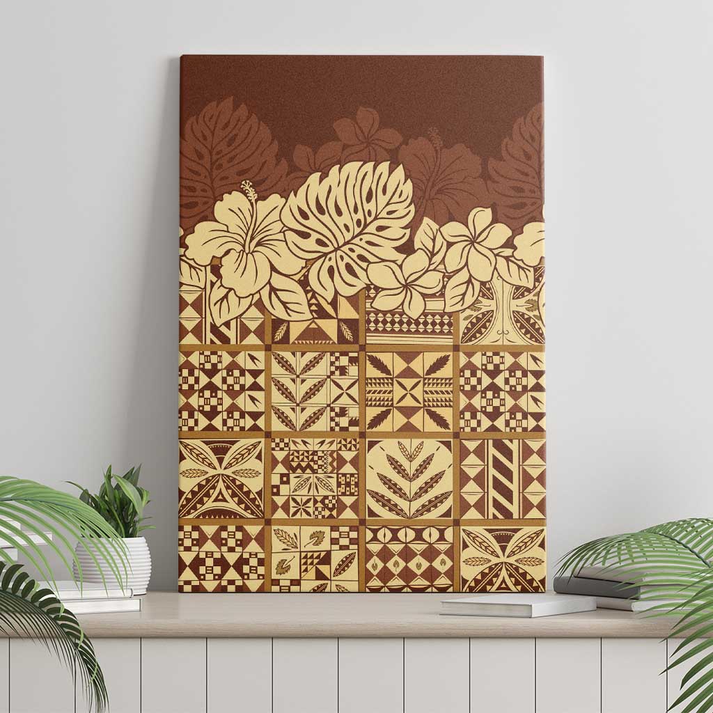 Niue Hiapo Motif Canvas Wall Art Tapa Classic LT7 - Polynesian Pride