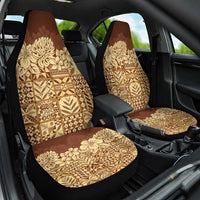 Niue Hiapo Motif Car Seat Cover Tapa Classic LT7 One Size Beige - Polynesian Pride