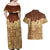 Niue Hiapo Motif Couples Matching Off Shoulder Maxi Dress and Hawaiian Shirt Tapa Classic