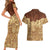 Niue Hiapo Motif Couples Matching Short Sleeve Bodycon Dress and Hawaiian Shirt Tapa Classic