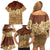 Niue Hiapo Motif Family Matching Off Shoulder Short Dress and Hawaiian Shirt Tapa Classic