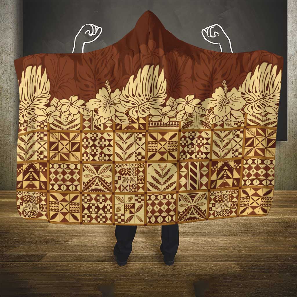 Niue Hiapo Motif Hooded Blanket Tapa Classic LT7 - Polynesian Pride