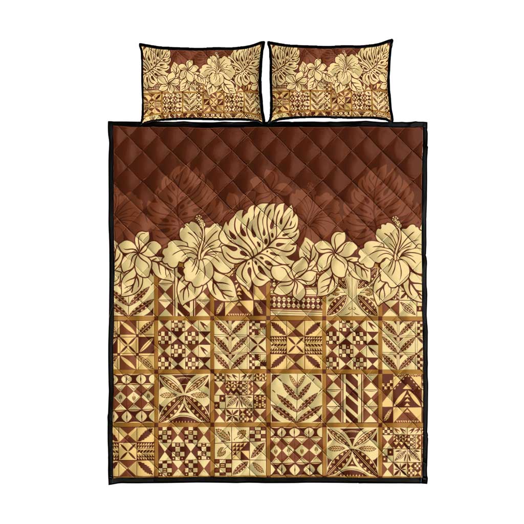 Niue Hiapo Motif Quilt Bed Set Tapa Classic LT7 - Polynesian Pride