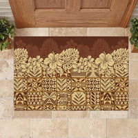 Niue Hiapo Motif Rubber Doormat Tapa Classic LT7 Beige - Polynesian Pride