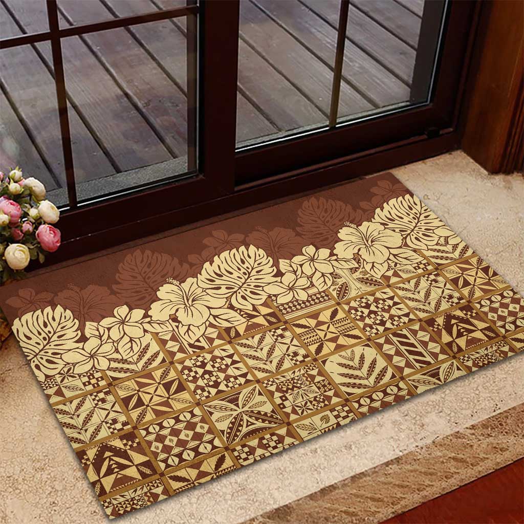 Niue Hiapo Motif Rubber Doormat Tapa Classic LT7 - Polynesian Pride