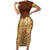 Niue Hiapo Motif Short Sleeve Bodycon Dress Tapa Classic