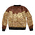 Niue Hiapo Motif Sleeve Zip Bomber Jacket Tapa Classic