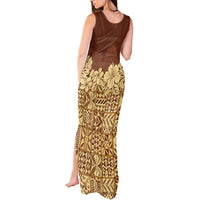 Niue Hiapo Motif Tank Maxi Dress Tapa Classic LT7 - Polynesian Pride