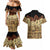 Niue Hiapo Motif Couples Matching Mermaid Dress and Hawaiian Shirt Tapa Classic - Black Ver