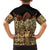 Niue Hiapo Motif Family Matching Off Shoulder Short Dress and Hawaiian Shirt Tapa Classic - Black Ver