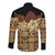 Niue Hiapo Motif Long Sleeve Button Shirt Tapa Classic - Black Ver