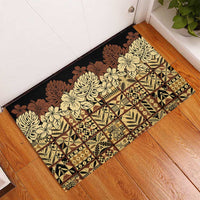 Niue Hiapo Motif Rubber Doormat Tapa Classic - Black Ver LT7 - Polynesian Pride