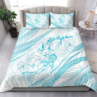 Sharks Couple Dreamy Polynesians Floral Sea Bedding Set Turquoise LT7 - Polynesian Pride