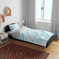 Sharks Couple Dreamy Polynesians Floral Sea Bedding Set Turquoise LT7 - Polynesian Pride