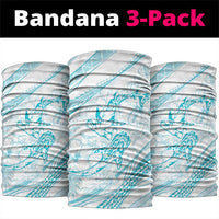 Sharks Couple Dreamy Polynesians Floral Sea Neck Gaiter Turquoise LT7 package One Size: 25*50cm Turquoise - Polynesian Pride
