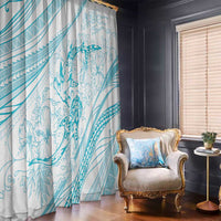 Sharks Couple Dreamy Polynesians Floral Sea Window Curtain Turquoise LT7 - Polynesian Pride