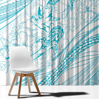 Sharks Couple Dreamy Polynesians Floral Sea Window Curtain Turquoise LT7 - Polynesian Pride
