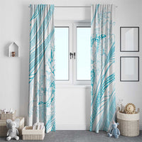Sharks Couple Dreamy Polynesians Floral Sea Window Curtain Turquoise LT7 - Polynesian Pride