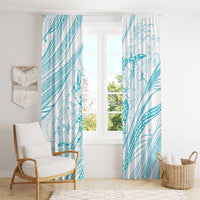 Sharks Couple Dreamy Polynesians Floral Sea Window Curtain Turquoise LT7 - Polynesian Pride