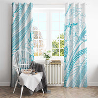 Sharks Couple Dreamy Polynesians Floral Sea Window Curtain Turquoise LT7 - Polynesian Pride