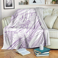 Sharks Couple Dreamy Polynesians Floral Sea Blanket Lilac LT7 Lilac - Polynesian Pride